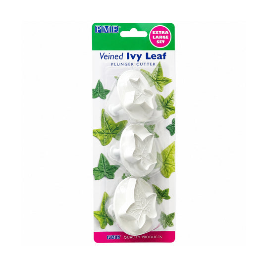 Plunger Cutter Veined Ivy Leaf Large Set 3