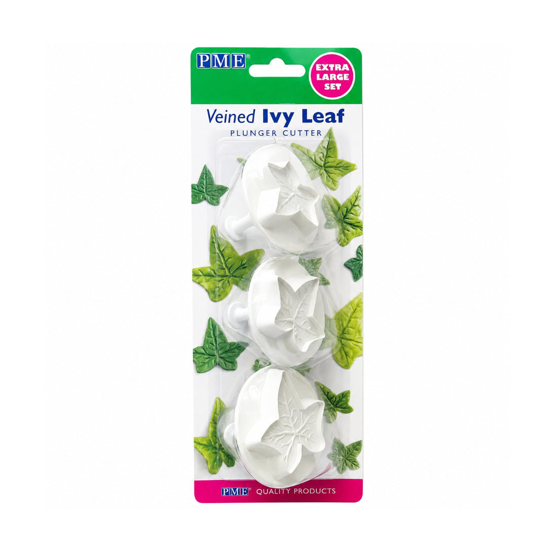 Plunger Cutter Veined Ivy Leaf Large Set 3