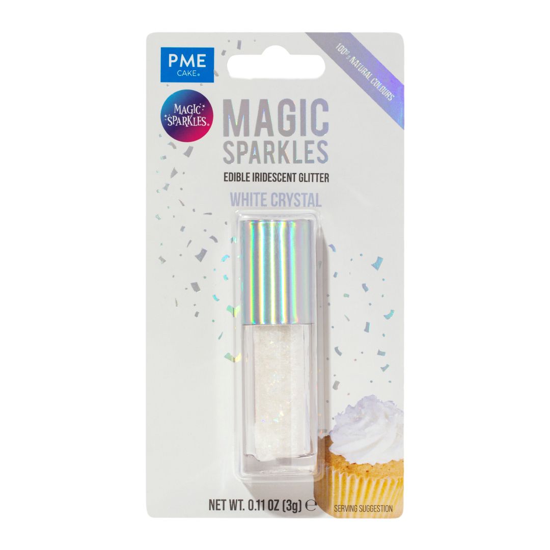 Magic Sparkles Edible Iridescent Glitter – White Crystal (3g)