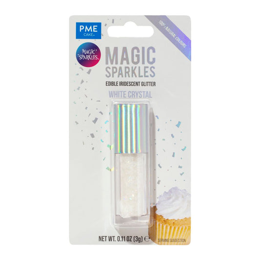 Magic Sparkles Edible Iridescent Glitter – White Crystal (3g)