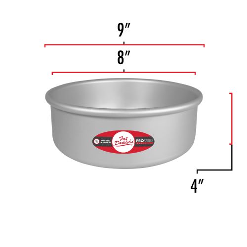 Round cake pan solid bottom 8 x 4