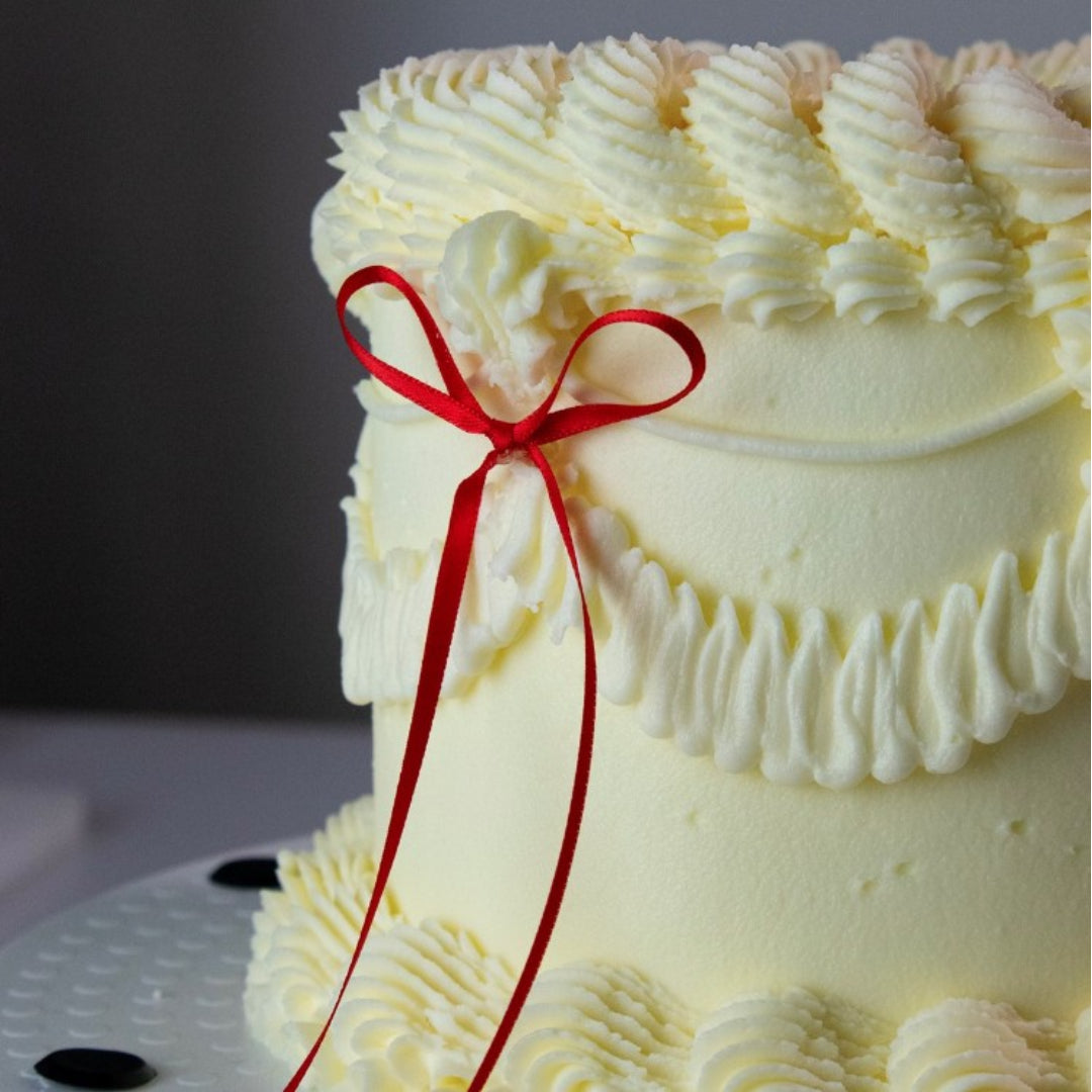 Ribbon Bow Cake Toppers – Red 8pk