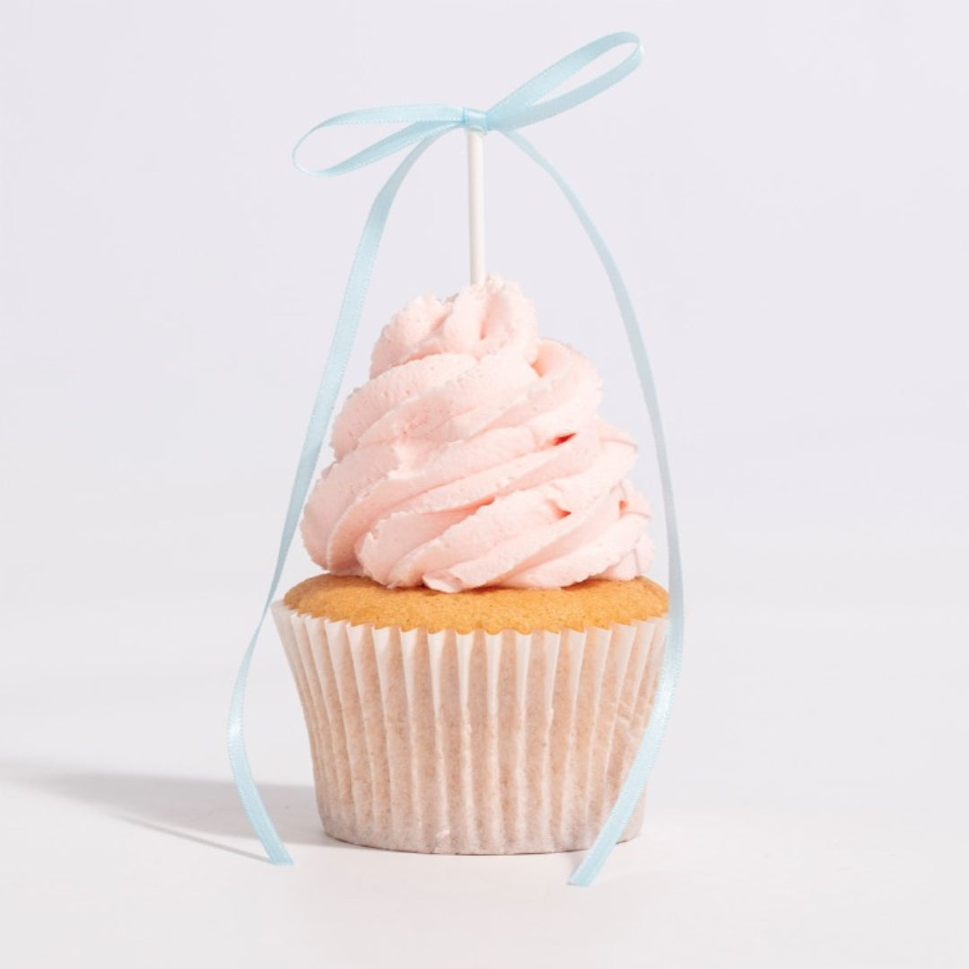 Ribbon Bow Cake Toppers – Blue 8pk