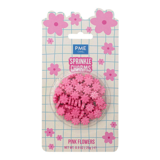 Pink Flowers Sprinkle Charms 25g