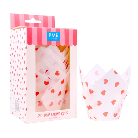 Tulip Muffin Cases - Love Hearts 24pk