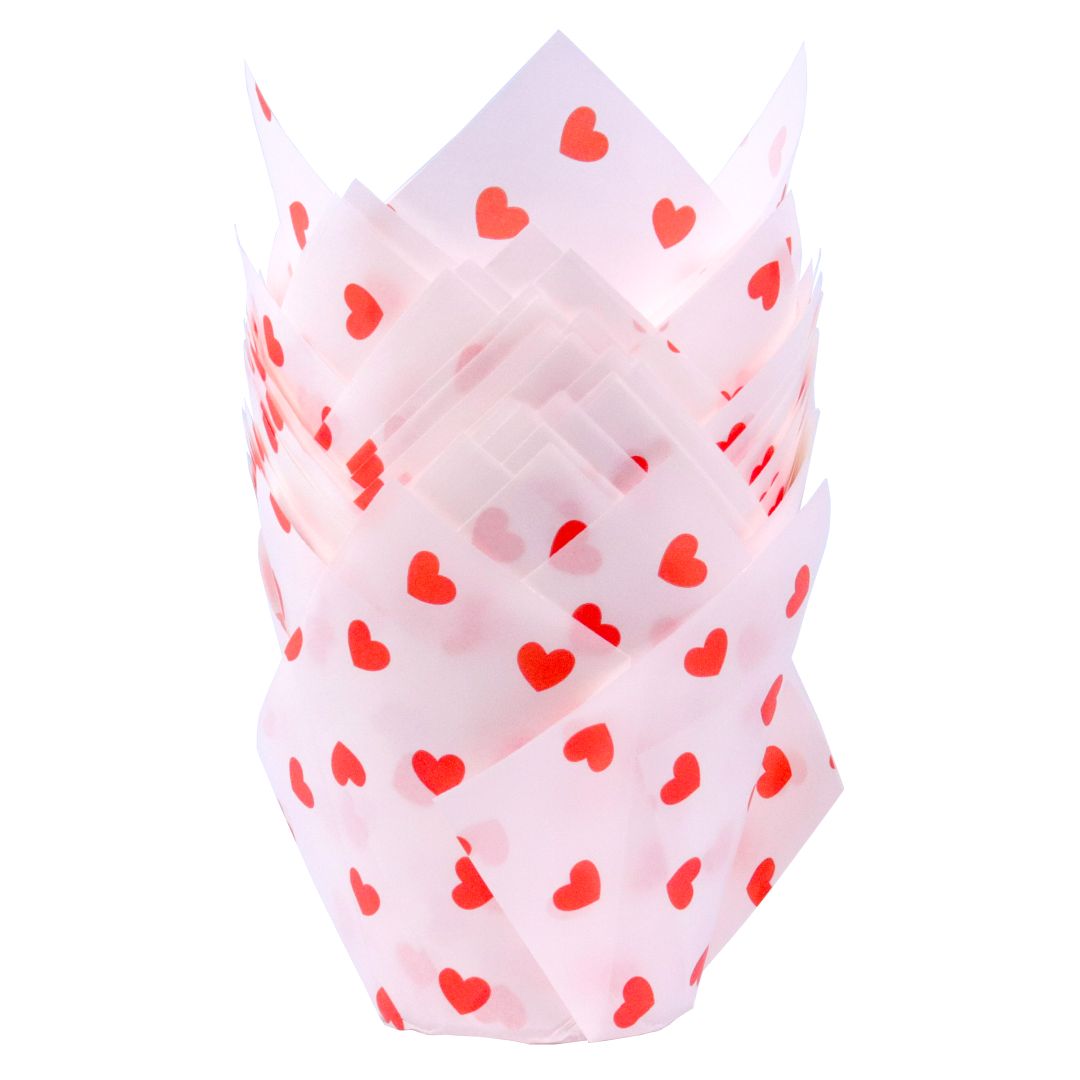Tulip Muffin Cases - Love Hearts 24pk