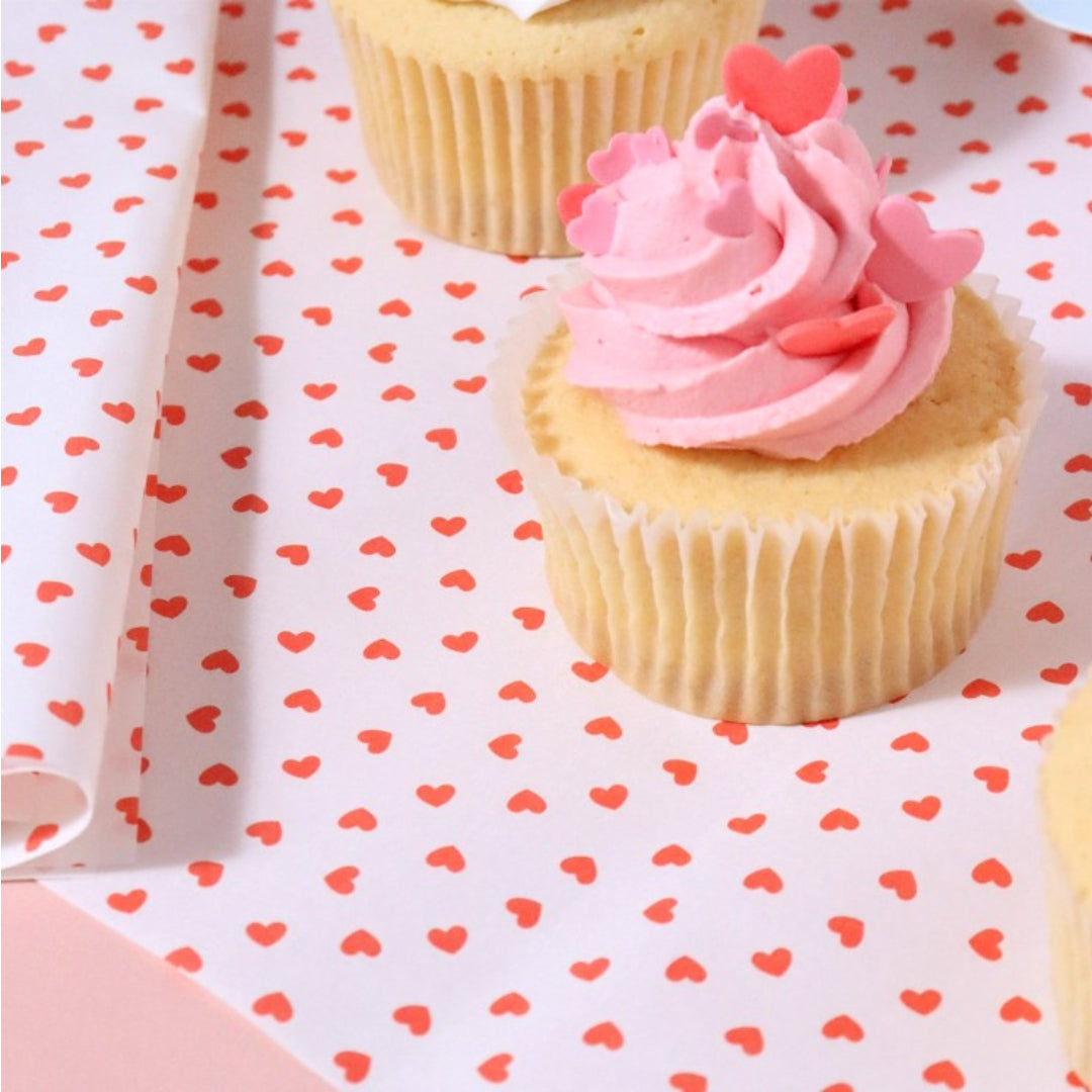 Wrapping Parchment Paper - Love Hearts (12 sheets)