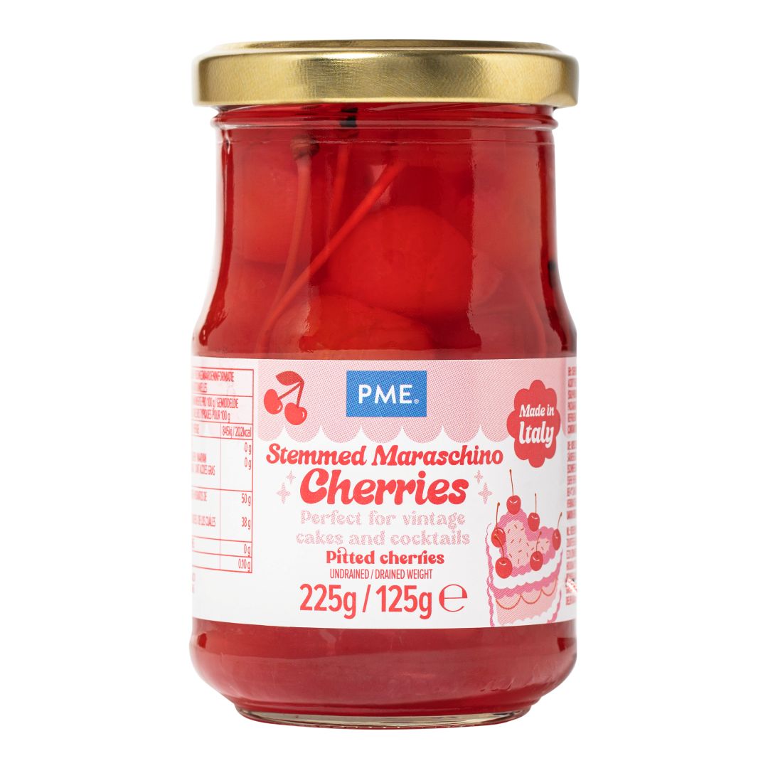 Red Stemmed Maraschino Cherries 225g
